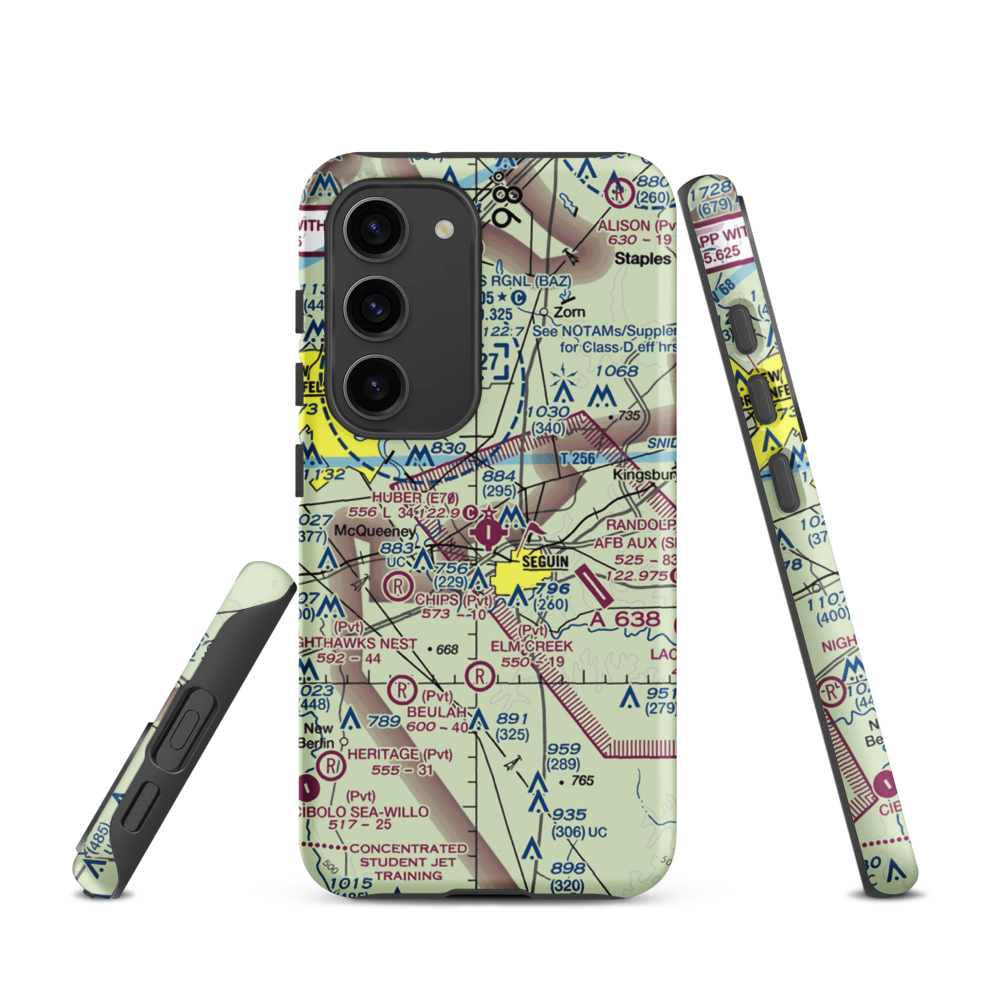 Huber Airpark Civic Club Llc Airport (E70) VFR Sectional Samsung Phone Case Samsung Galaxy S23 model shown