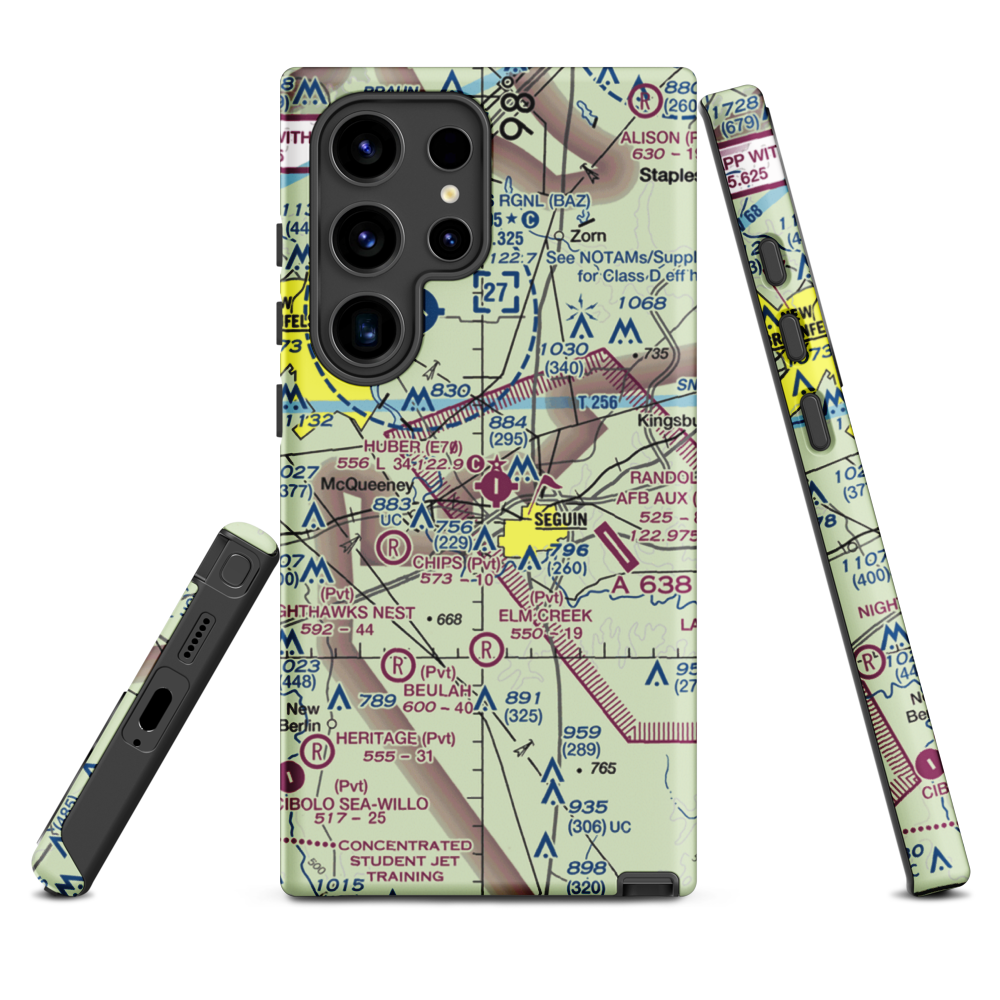 Huber Airpark Civic Club Llc Airport (E70) VFR Sectional Samsung Phone Case Samsung Galaxy S24 Ultra model shown