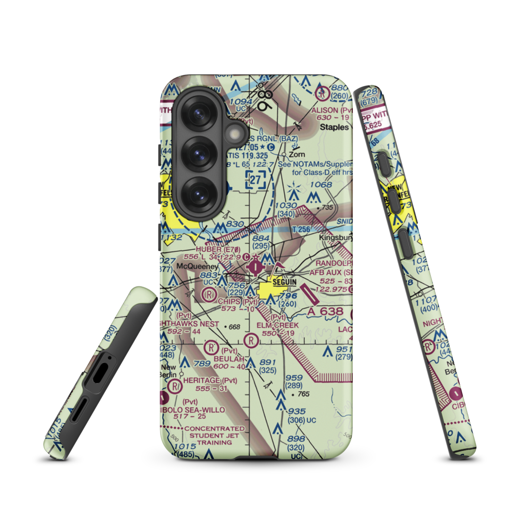 Huber Airpark Civic Club Llc Airport (E70) VFR Sectional Samsung Phone Case Samsung Galaxy S25 model shown