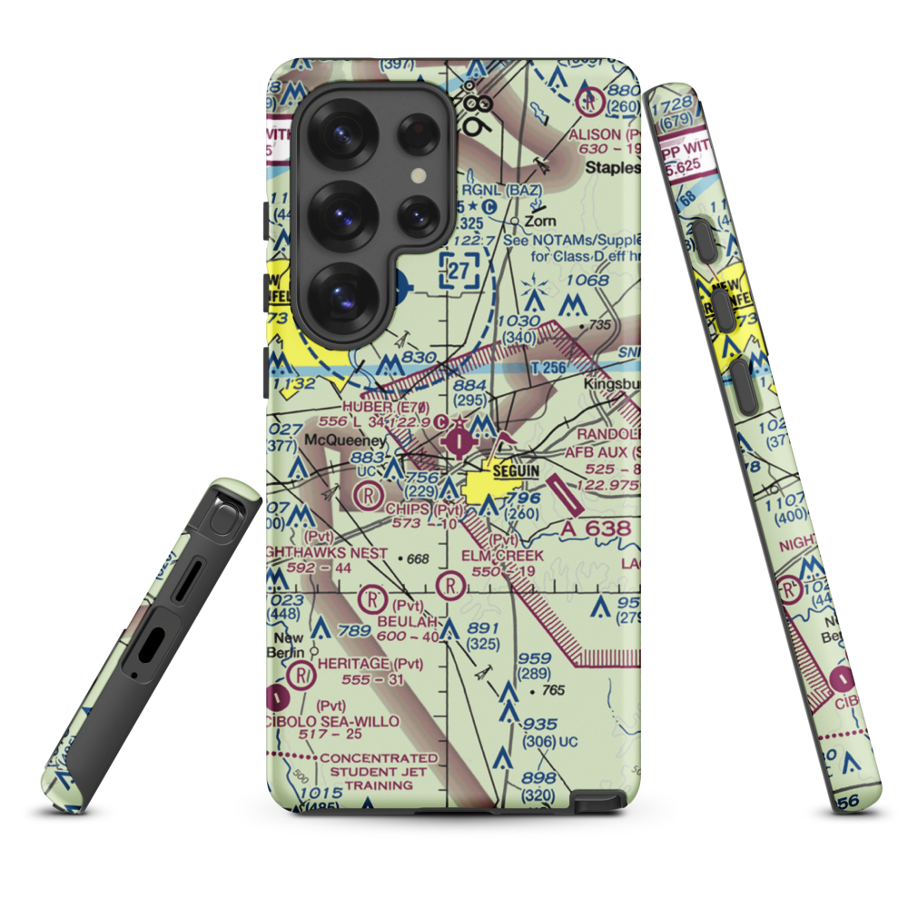 Huber Airpark Civic Club Llc Airport (E70) VFR Sectional Samsung Phone Case Samsung Galaxy S25 Ultra model shown