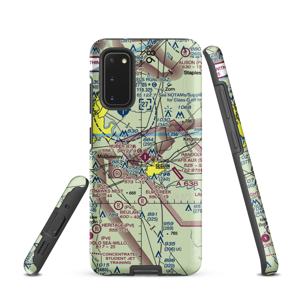 Huber Airpark Civic Club Llc Airport (E70) VFR Sectional Samsung Phone Case Samsung Galaxy S20 model shown