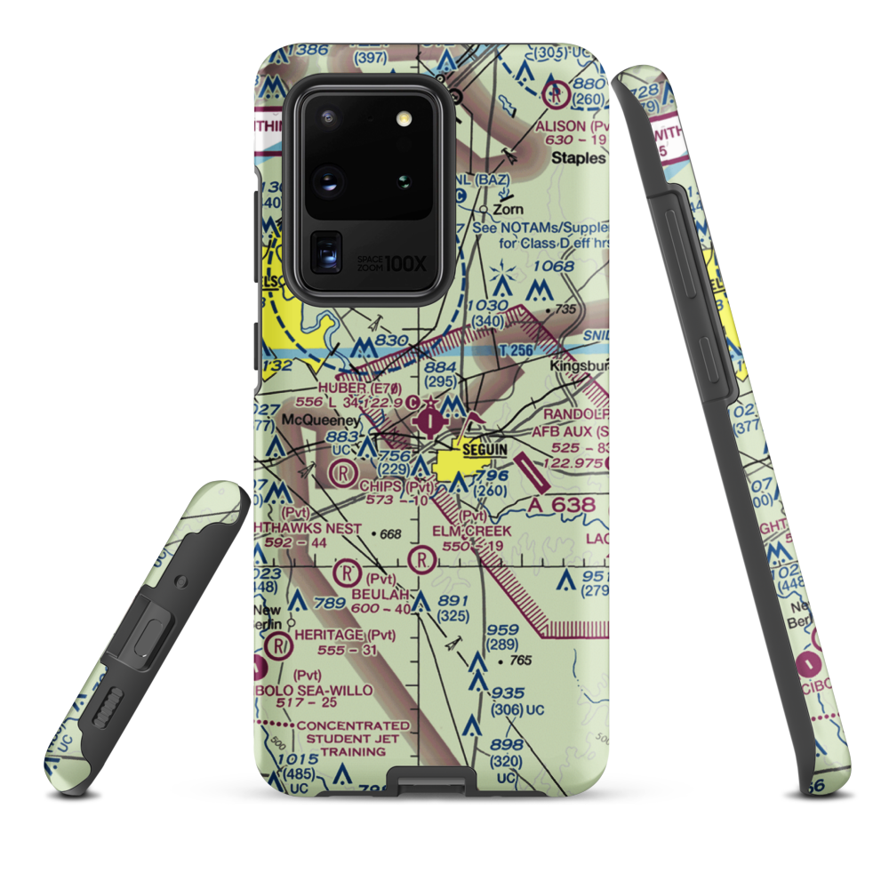 Huber Airpark Civic Club Llc Airport (E70) VFR Sectional Samsung Phone Case Samsung Galaxy S20 Ultra model shown