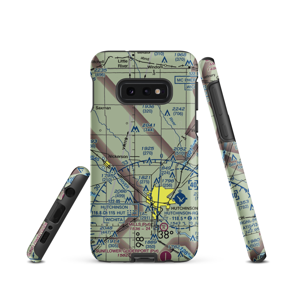 Huey Airport (1KS0) VFR Sectional Samsung Phone Case Samsung Galaxy S10e model shown