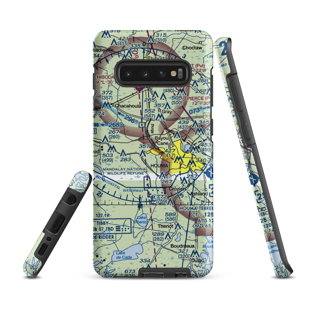 Huffaker Field (LA73) VFR Sectional Samsung Phone Case Samsung Galaxy S10 Plus model shown