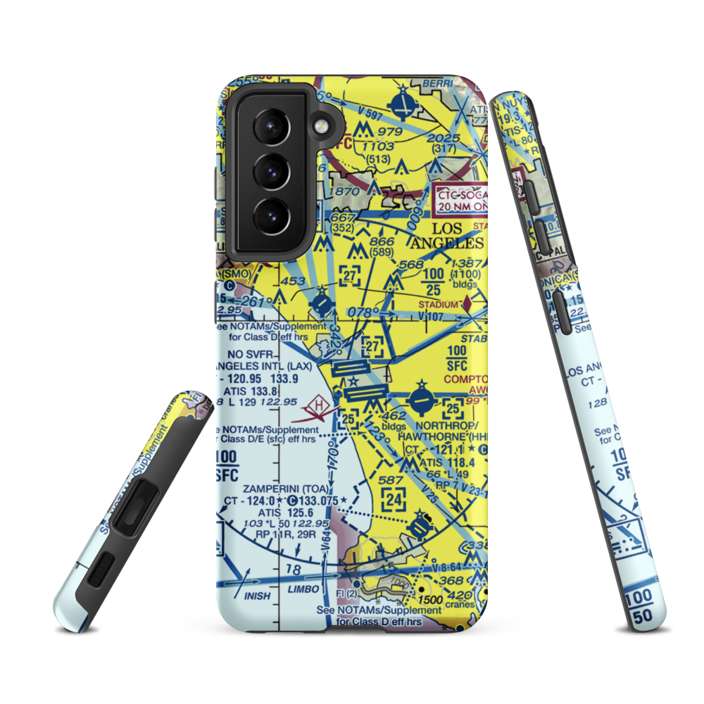 Hughes Airport (CVR) VFR Sectional Samsung Phone Case Samsung Galaxy S21 FE model shown