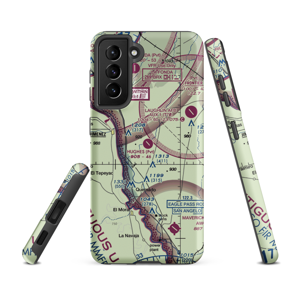 Hughes Ranch Airport (50XS) VFR Sectional Samsung Phone Case Samsung Galaxy S21 FE model shown