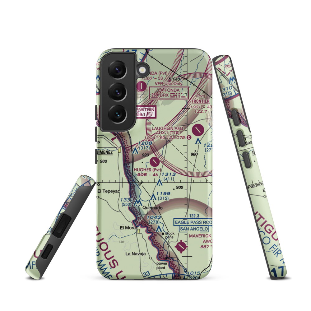 Hughes Ranch Airport (50XS) VFR Sectional Samsung Phone Case Samsung Galaxy S22 model shown