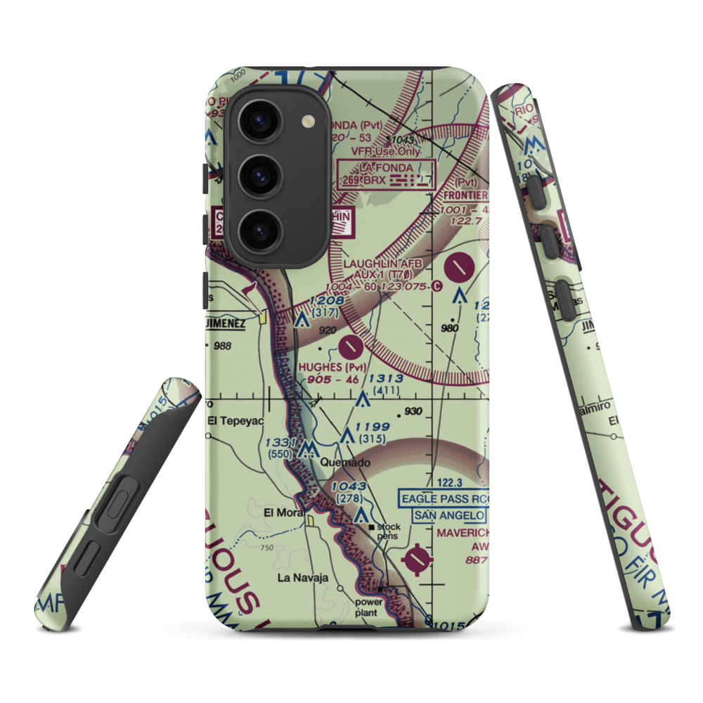 Hughes Ranch Airport (50XS) VFR Sectional Samsung Phone Case Samsung Galaxy S23 Plus model shown