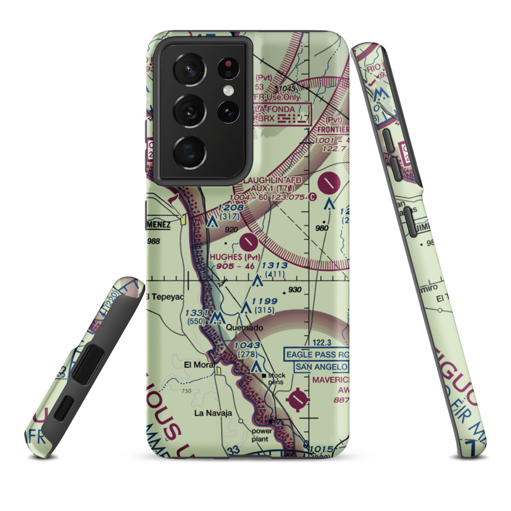 Hughes Ranch Airport (50XS) VFR Sectional Samsung Phone Case Samsung Galaxy S21 Plus model shown