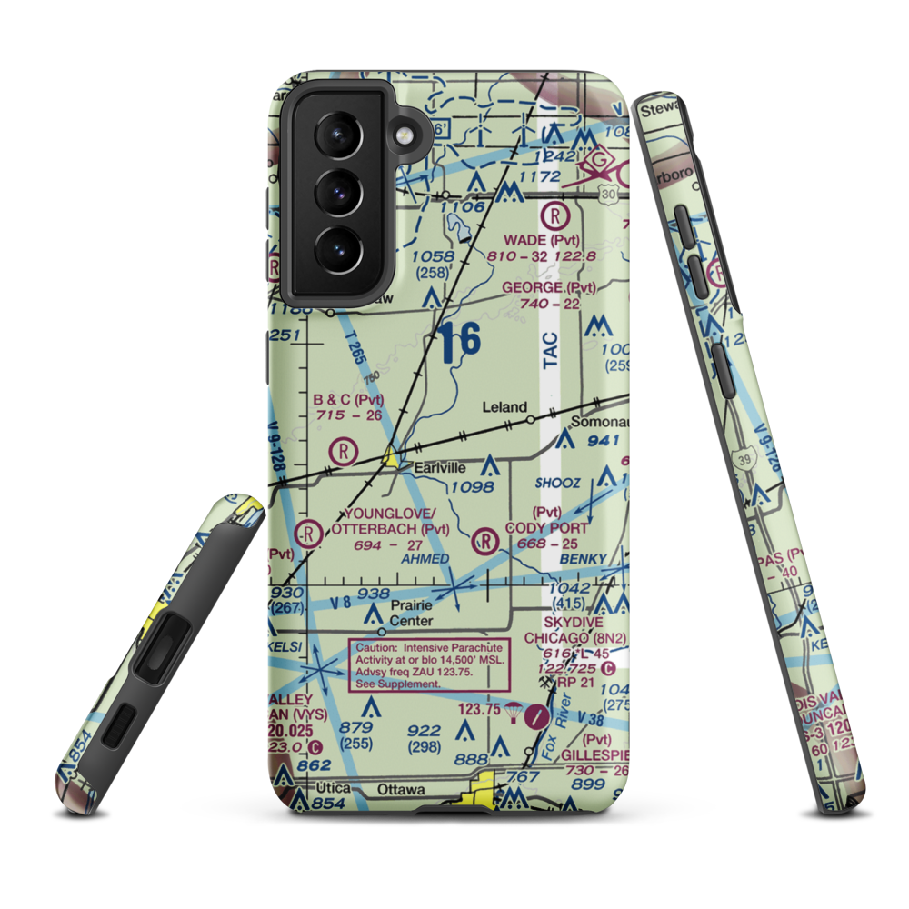 Humm Airport (06IL) VFR Sectional Samsung Phone Case Samsung Galaxy S21 FE model shown