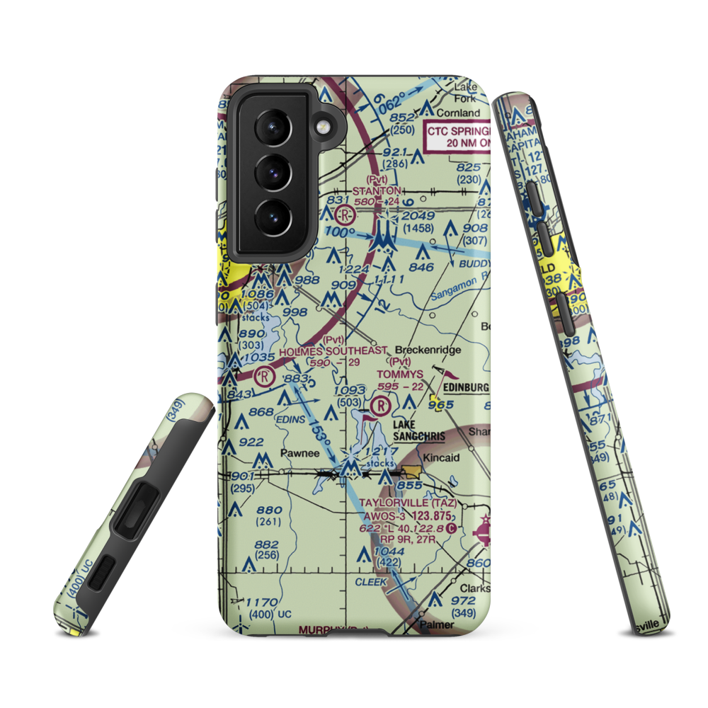 Hundley Airport (8LL3) VFR Sectional Samsung Phone Case Samsung Galaxy S21 FE model shown