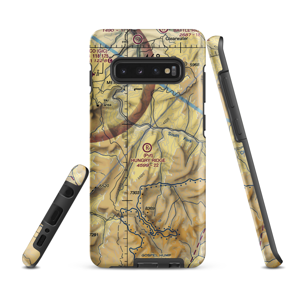 Hungry Ridge Ranch Airport (37ID) VFR Sectional Samsung Phone Case Samsung Galaxy S10 Plus model shown