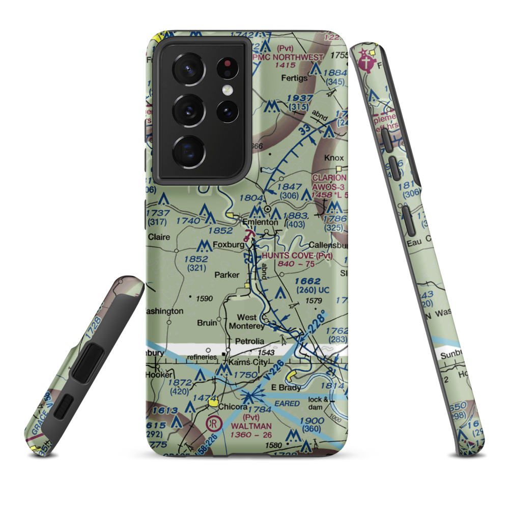 Hunts Cove Seaplane Base (PN19) VFR Sectional Samsung Phone Case Samsung Galaxy S21 Ultra model shown