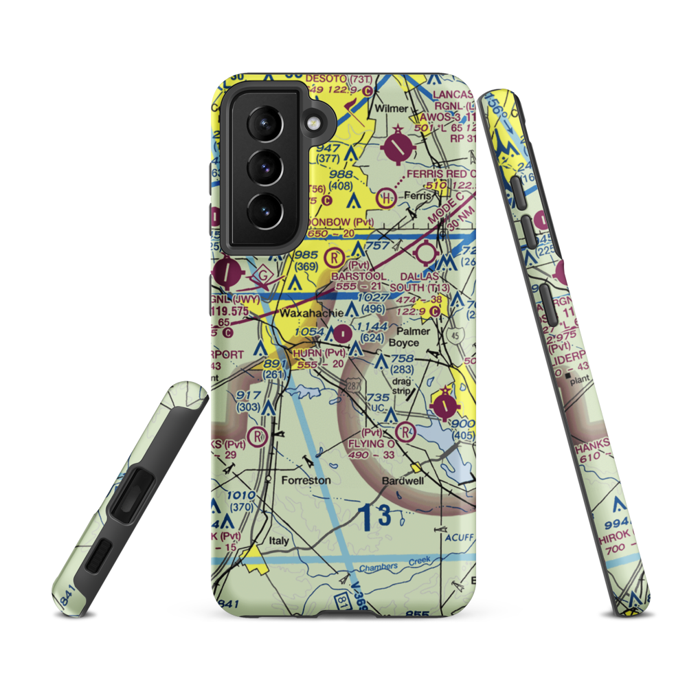 Hurn Airport (TA60) VFR Sectional Samsung Phone Case Samsung Galaxy S21 FE model shown