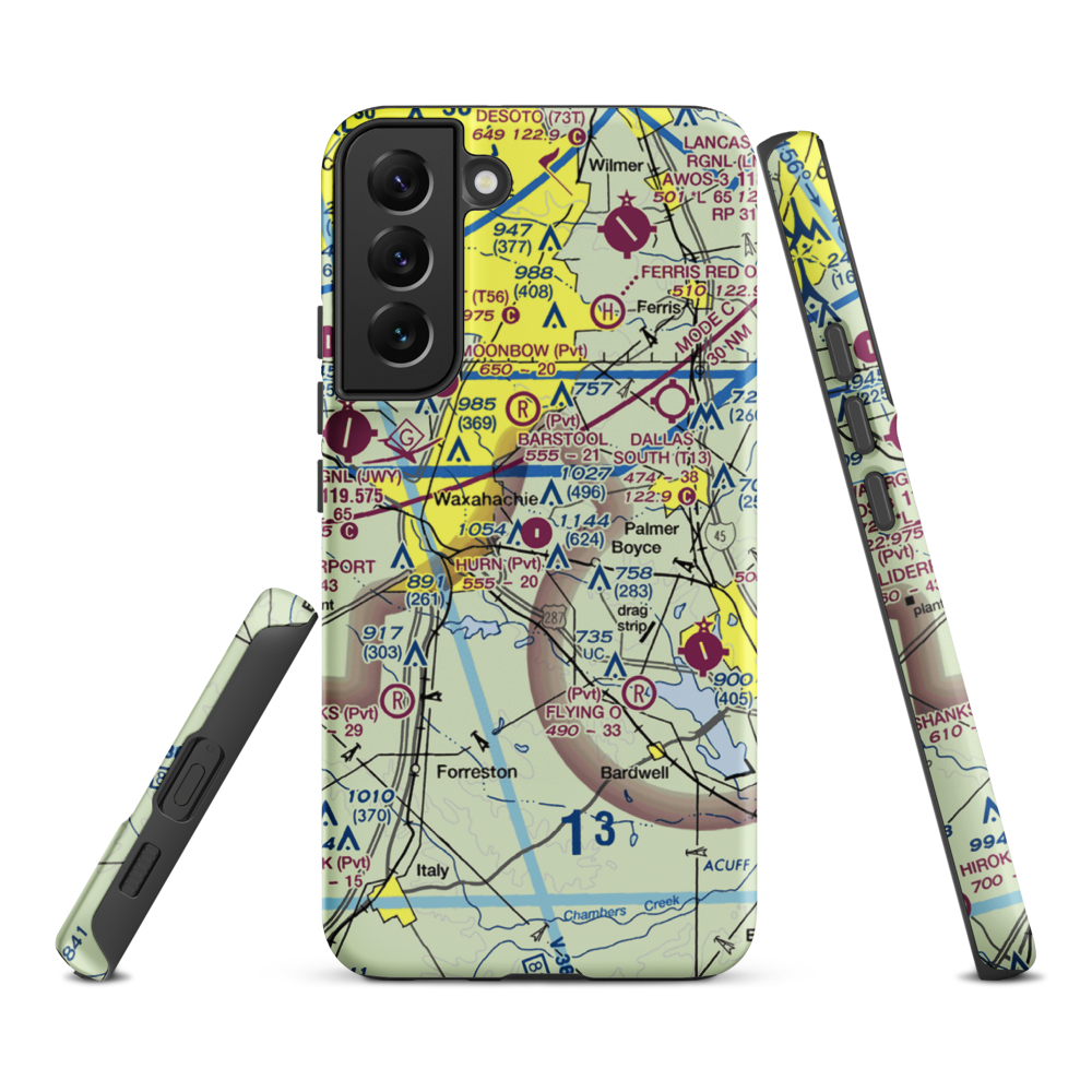 Hurn Airport (TA60) VFR Sectional Samsung Phone Case Samsung Galaxy S22 Plus model shown