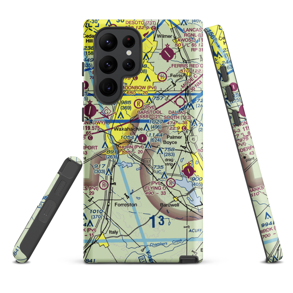 Hurn Airport (TA60) VFR Sectional Samsung Phone Case Samsung Galaxy S22 Ultra model shown