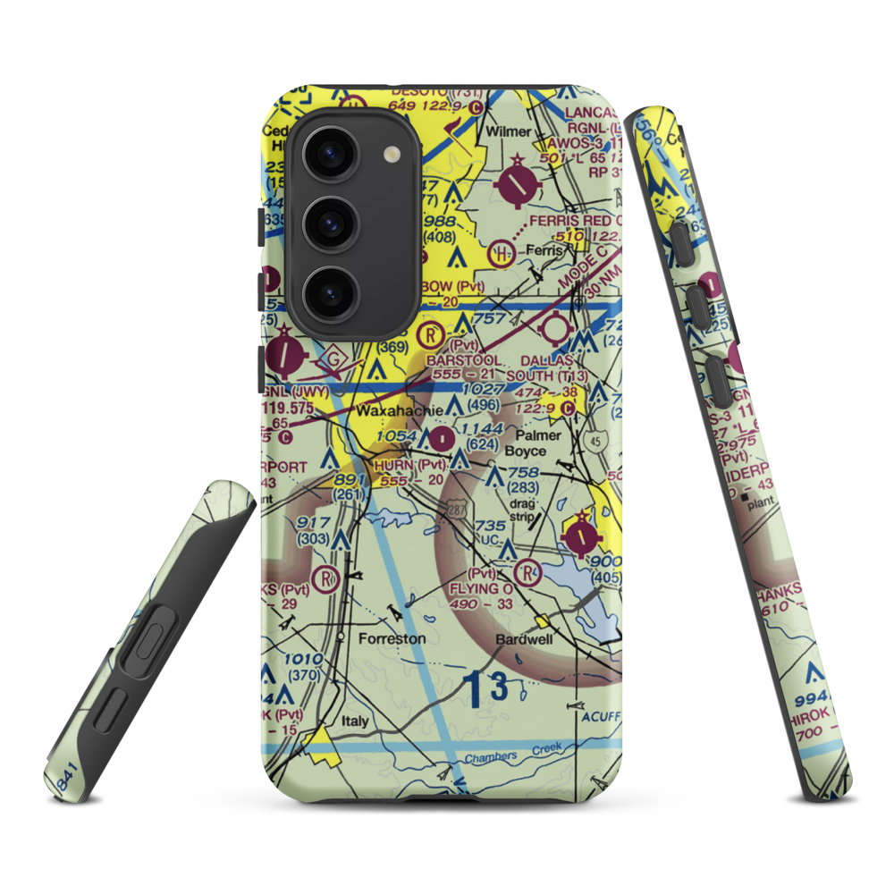 Hurn Airport (TA60) VFR Sectional Samsung Phone Case Samsung Galaxy S23 Plus model shown