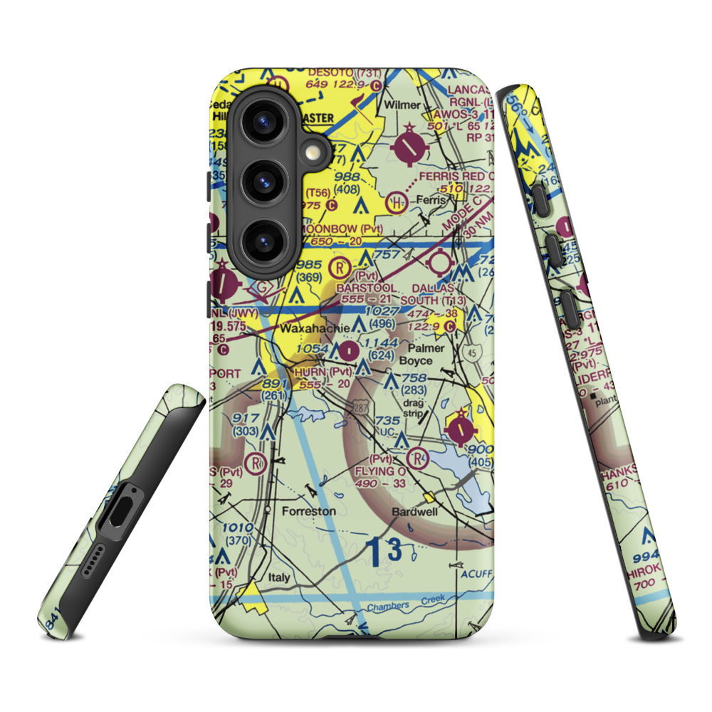 Hurn Airport (TA60) VFR Sectional Samsung Phone Case Samsung Galaxy S24 Plus model shown