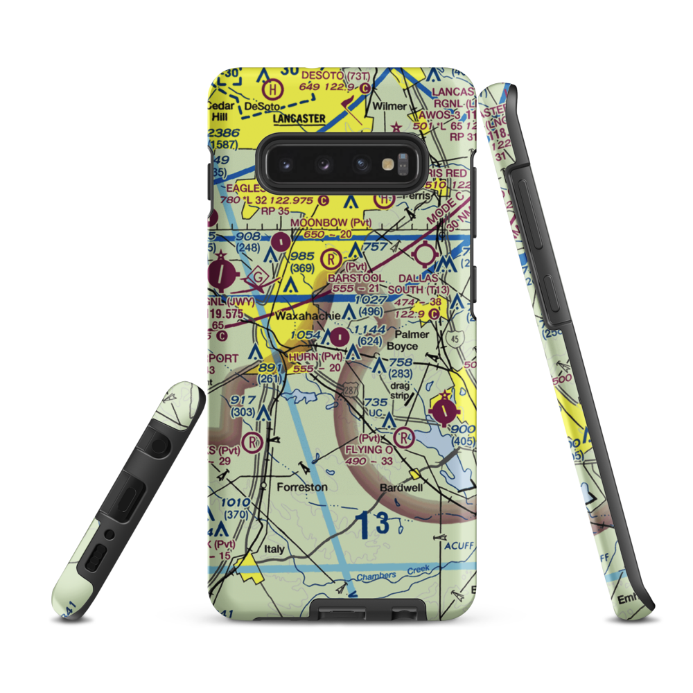 Hurn Airport (TA60) VFR Sectional Samsung Phone Case Samsung Galaxy S10 Plus model shown