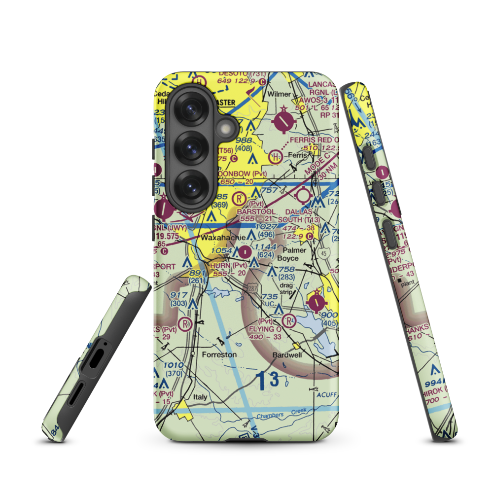 Hurn Airport (TA60) VFR Sectional Samsung Phone Case Samsung Galaxy S25 model shown