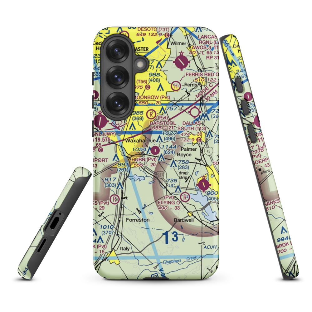 Hurn Airport (TA60) VFR Sectional Samsung Phone Case Samsung Galaxy S25 Plus model shown