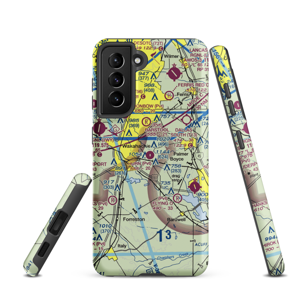 Hurn Airport (TA60) VFR Sectional Samsung Phone Case Samsung Galaxy S21 model shown