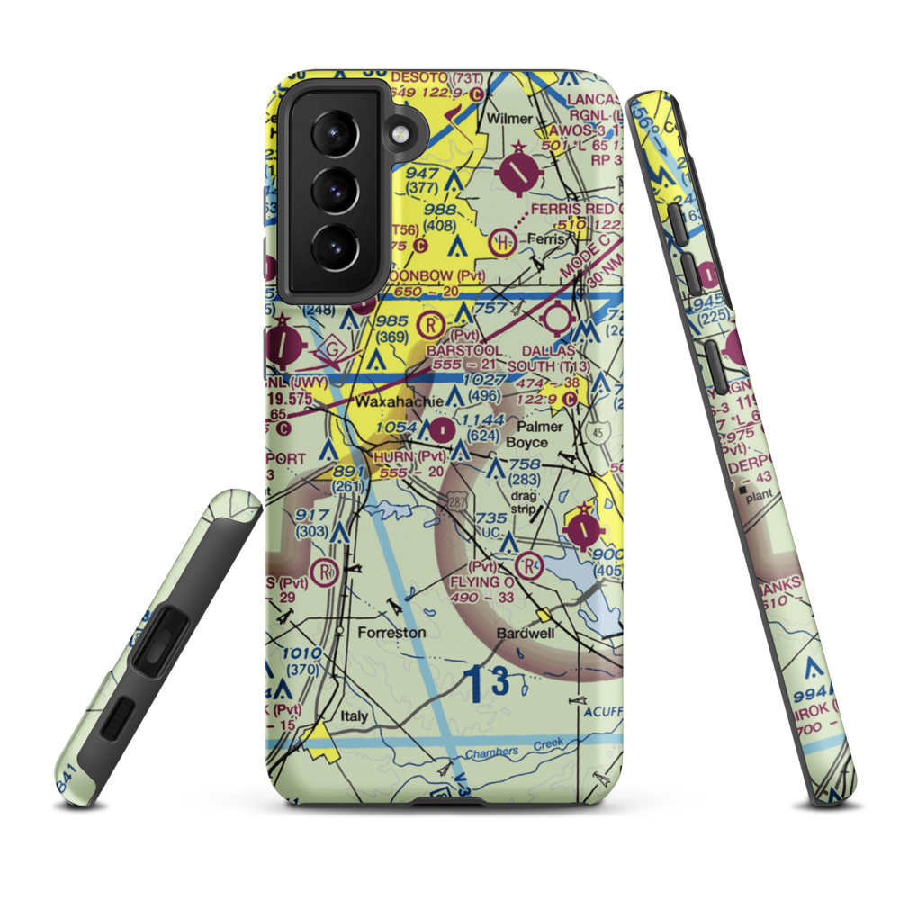 Hurn Airport (TA60) VFR Sectional Samsung Phone Case Samsung Galaxy S21 Plus model shown