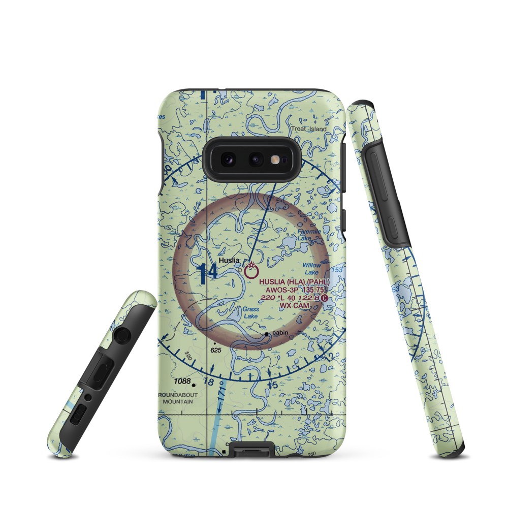 Huslia Airport (HLA) VFR Sectional Samsung Phone Case Samsung Galaxy S10 Plus model shown