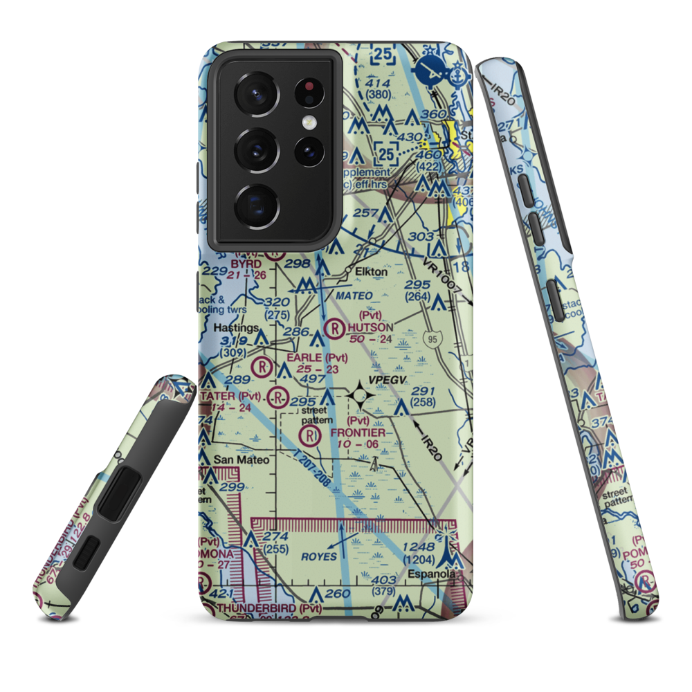 Hutson Airfield (8FL0) VFR Sectional Samsung Phone Case Samsung Galaxy S21 Ultra model shown