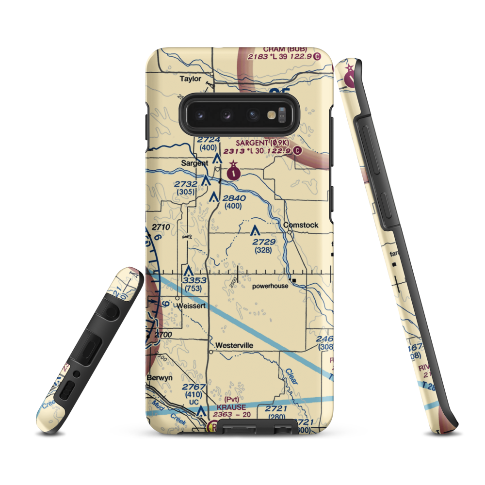 Hyde Ranch Airport (03NE) VFR Sectional Samsung Phone Case Samsung Galaxy S10 Plus model shown