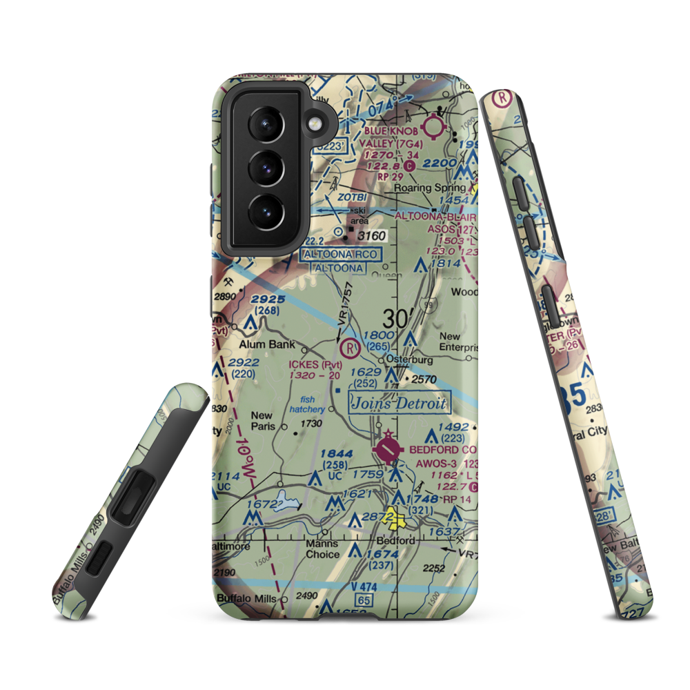 Ickes Airport (1PS0) VFR Sectional Samsung Phone Case Samsung Galaxy S21 FE model shown