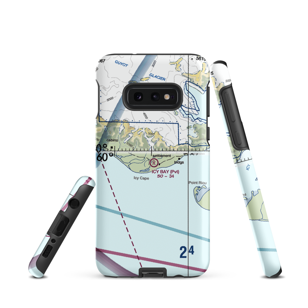 Icy Bay Airport (19AK) VFR Sectional Samsung Phone Case Samsung Galaxy S10e model shown