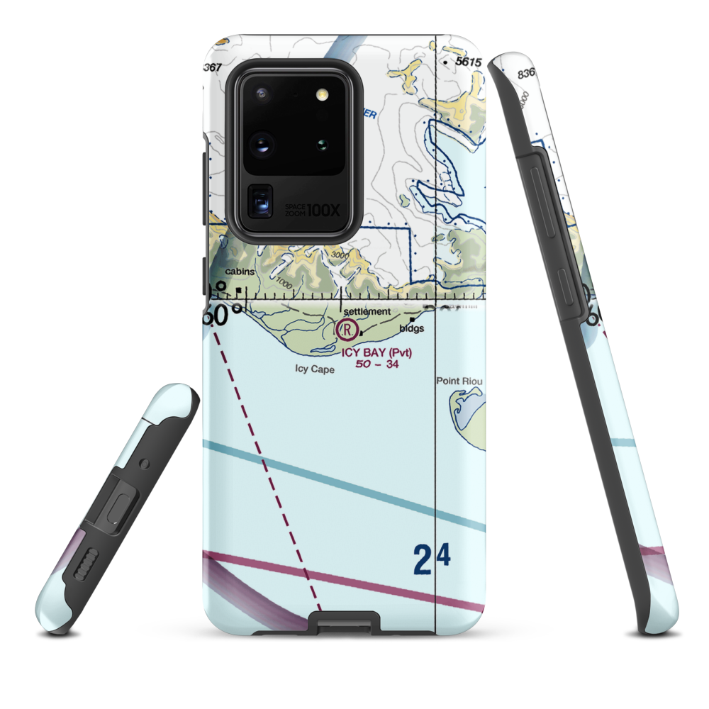 Icy Bay Airport (ICY) VFR Sectional Samsung Phone Case Samsung Galaxy S20 Ultra model shown