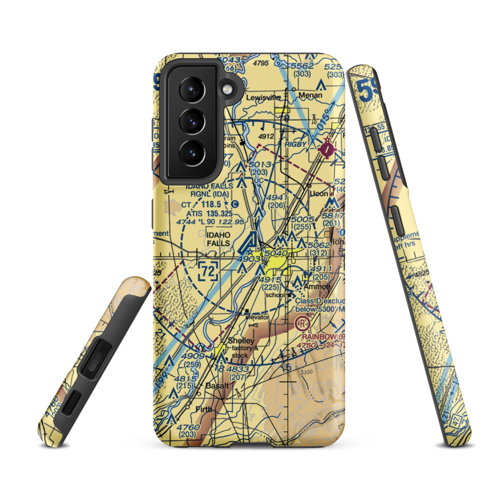 Idaho Falls Regional Airport (IDA) VFR Sectional Samsung Phone Case Samsung Galaxy S21 Ultra model shown