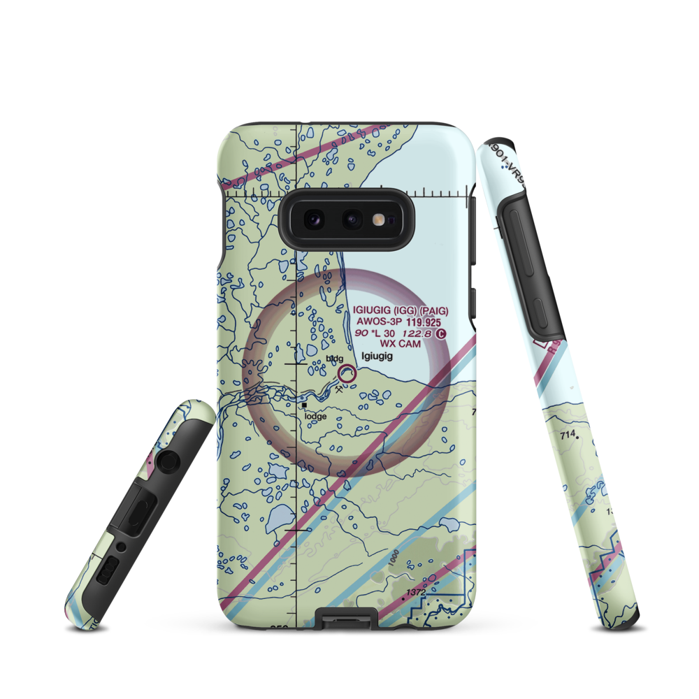 Igiugig Airport (IGG) VFR Sectional Samsung Phone Case Samsung Galaxy S10 Plus model shown
