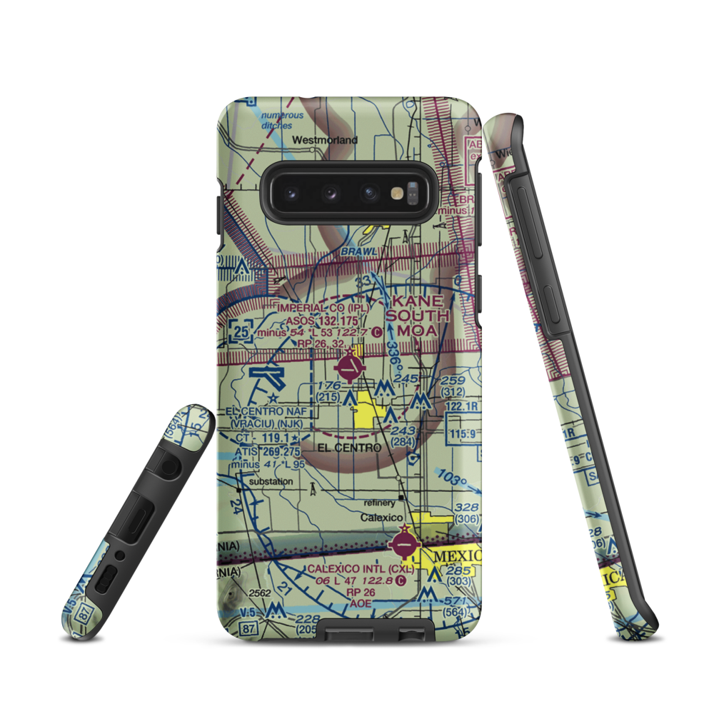 Imperial County Airport (IPL) VFR Sectional Samsung Phone Case Samsung Galaxy S10 model shown