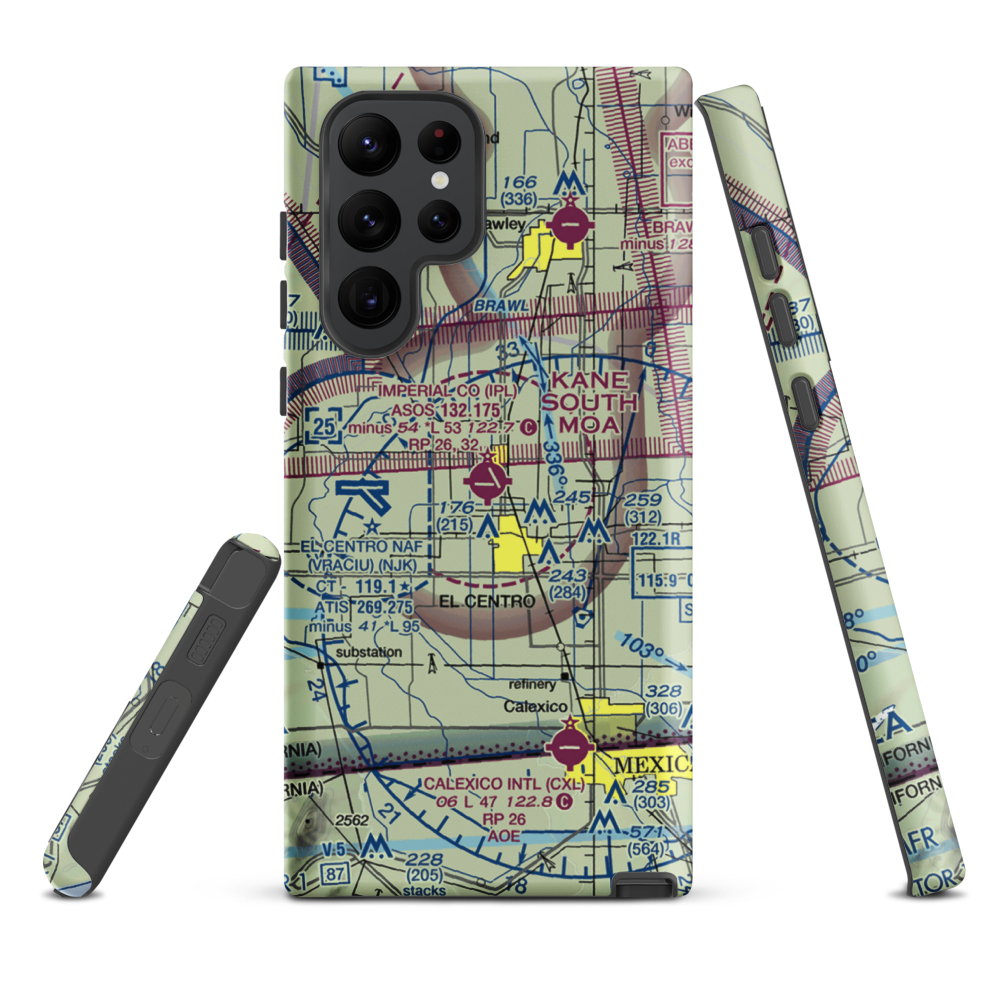 Imperial County Airport (IPL) VFR Sectional Samsung Phone Case Samsung Galaxy S22 Ultra model shown
