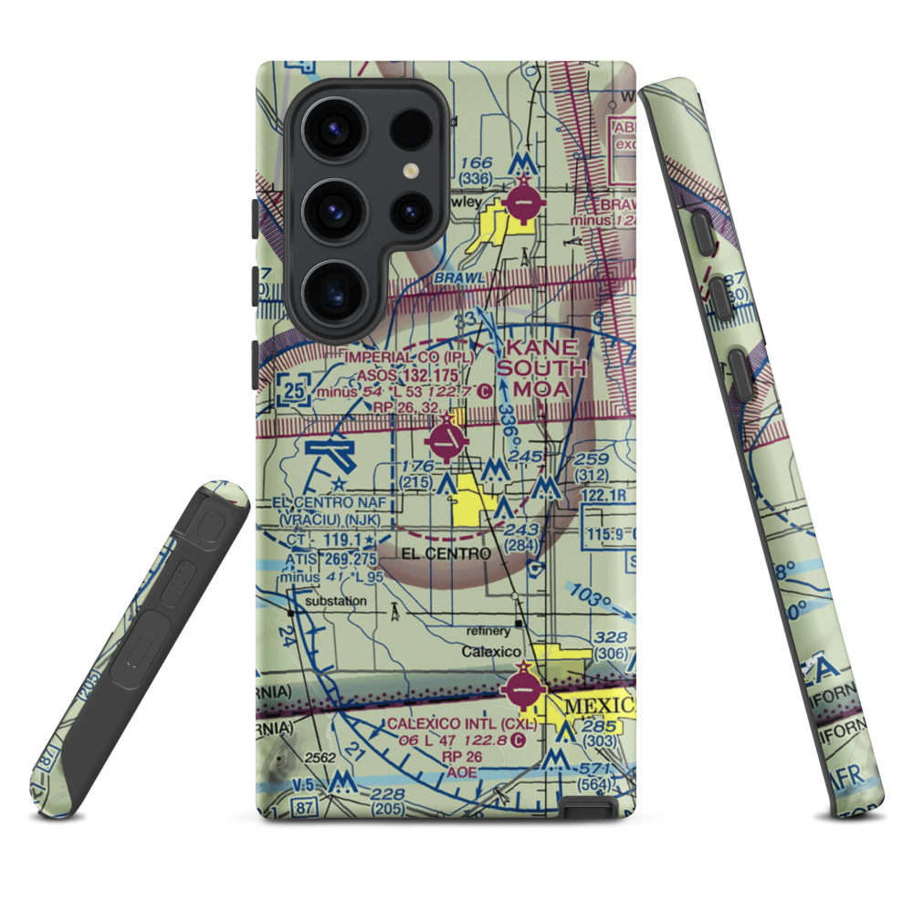 Imperial County Airport (IPL) VFR Sectional Samsung Phone Case Samsung Galaxy S23 Ultra model shown