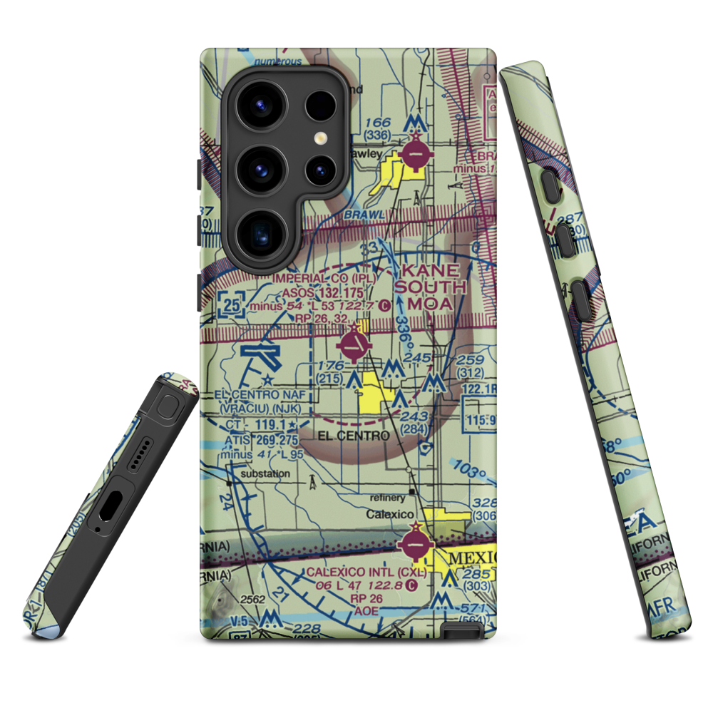 Imperial County Airport (IPL) VFR Sectional Samsung Phone Case Samsung Galaxy S24 Ultra model shown
