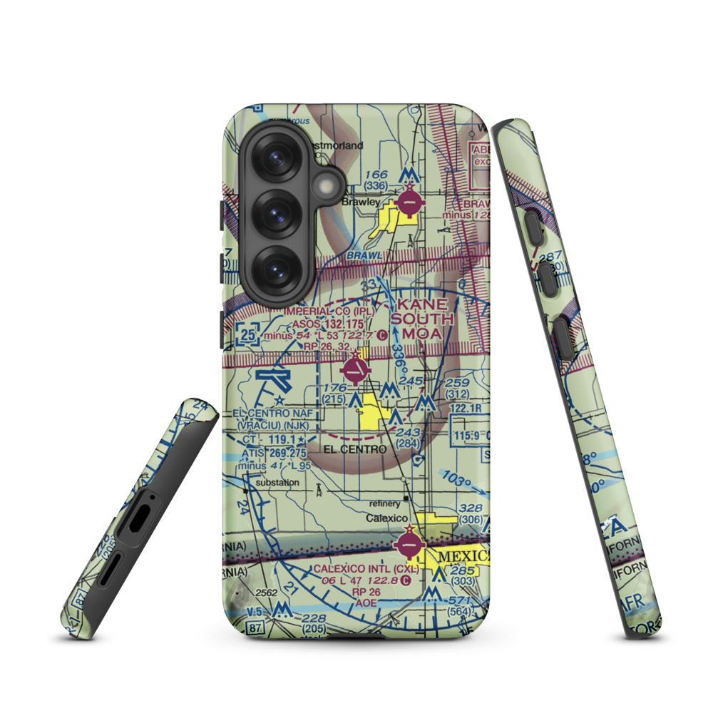 Imperial County Airport (IPL) VFR Sectional Samsung Phone Case Samsung Galaxy S25 model shown
