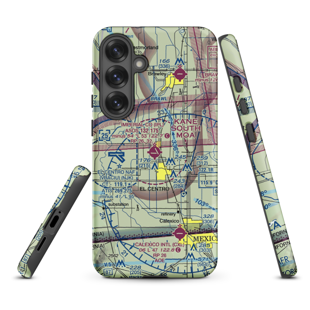 Imperial County Airport (IPL) VFR Sectional Samsung Phone Case Samsung Galaxy S25 Plus model shown