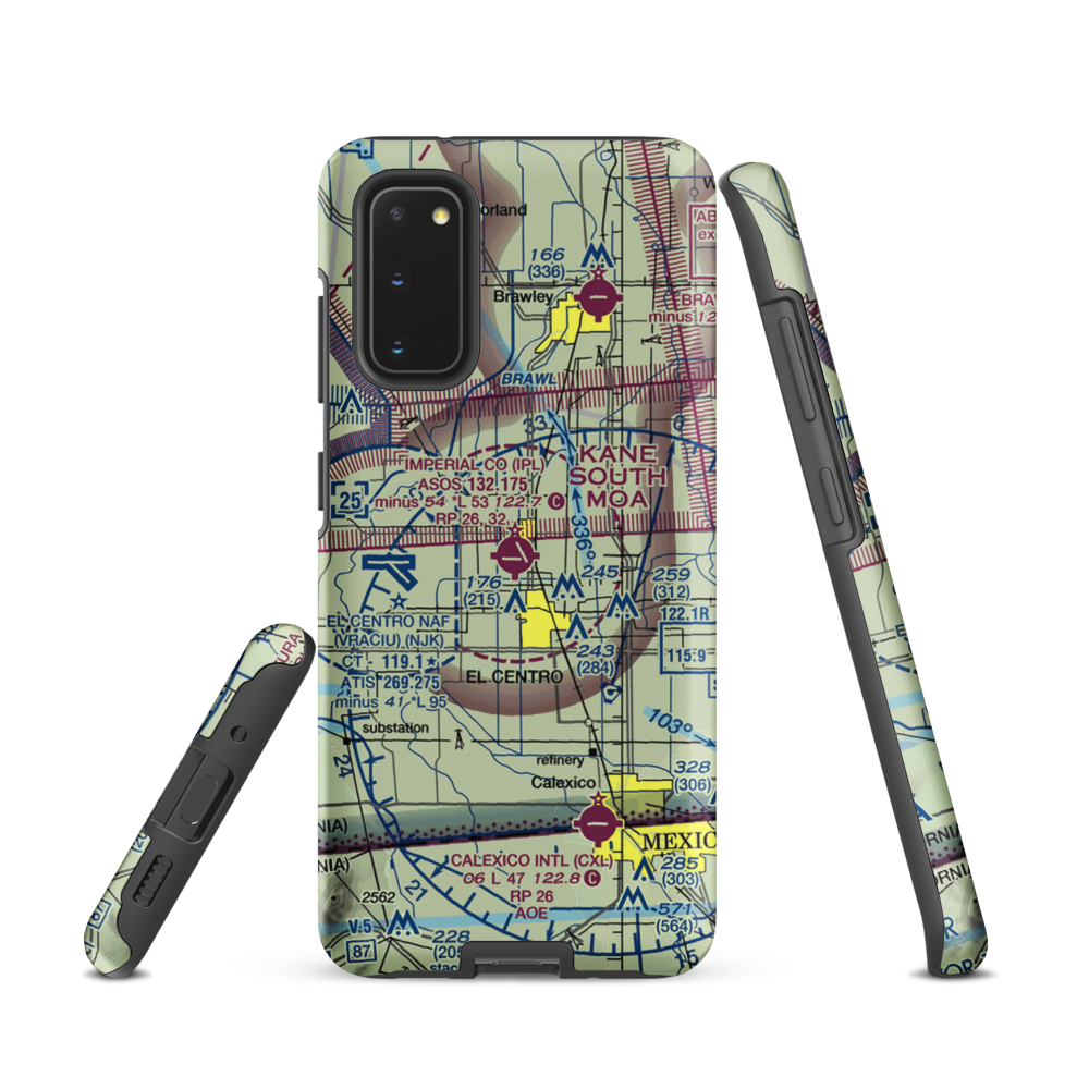 Imperial County Airport (IPL) VFR Sectional Samsung Phone Case Samsung Galaxy S20 model shown