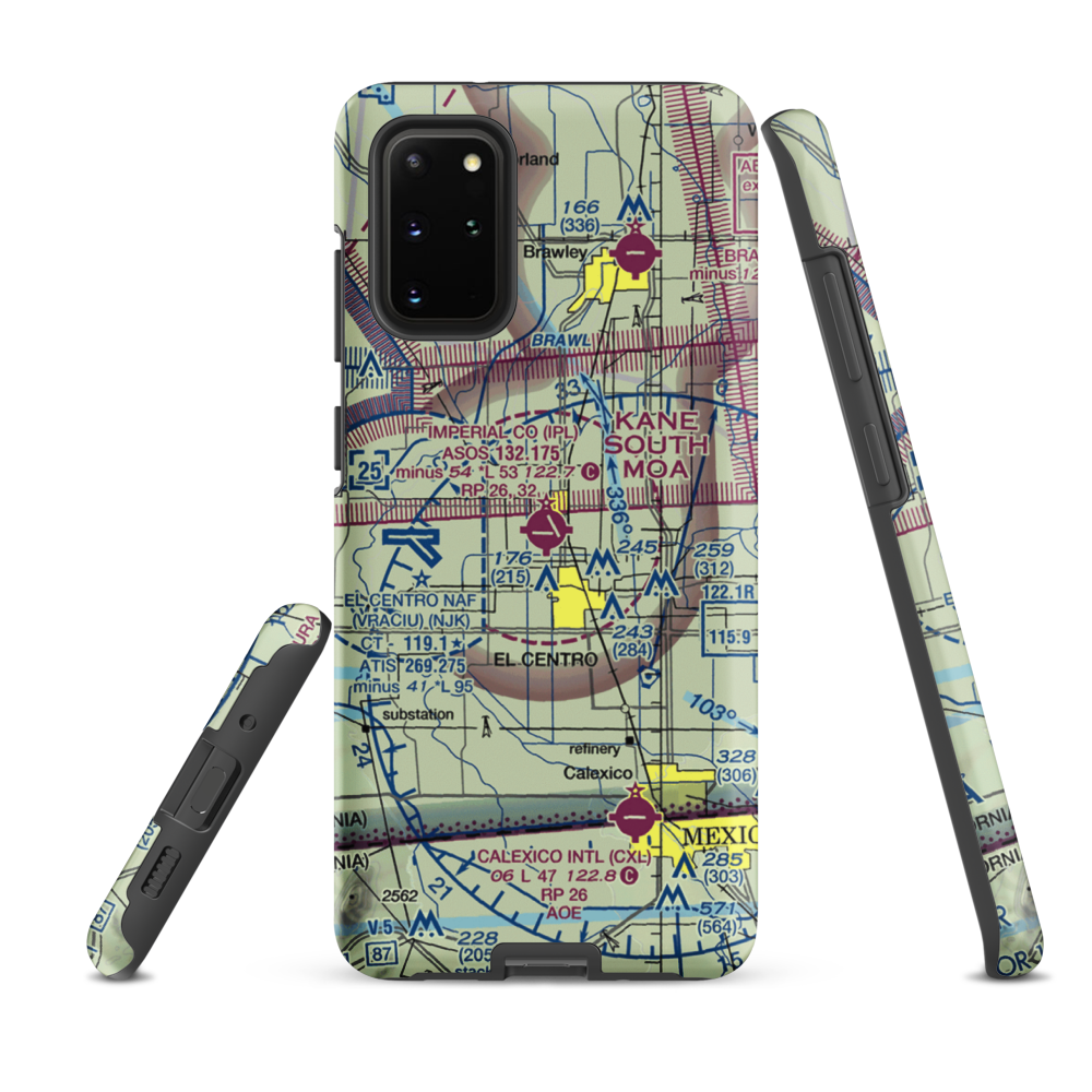 Imperial County Airport (IPL) VFR Sectional Samsung Phone Case Samsung Galaxy S20 Plus model shown