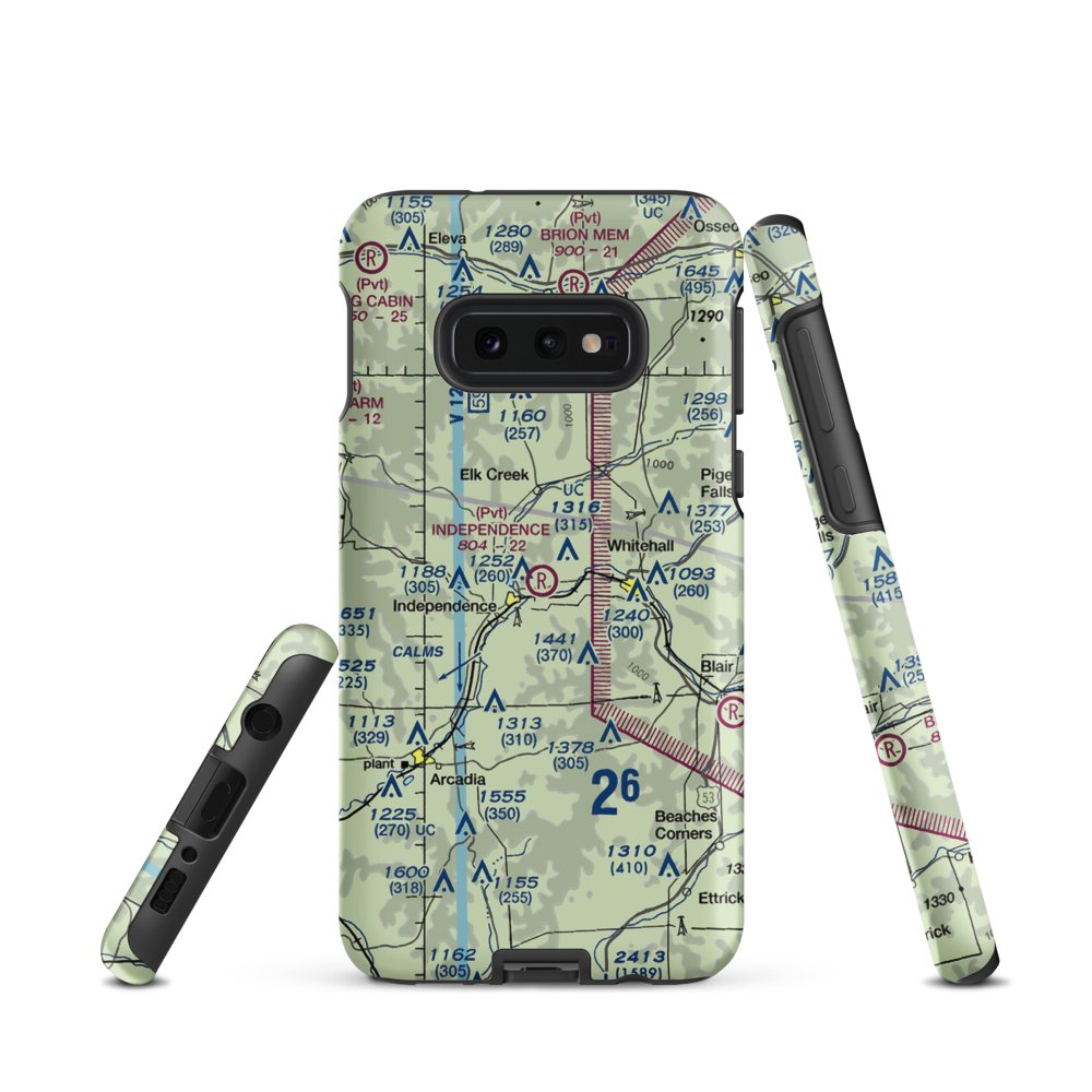Independence Airport (5WI6) VFR Sectional Samsung Phone Case Samsung Galaxy S10 Plus model shown