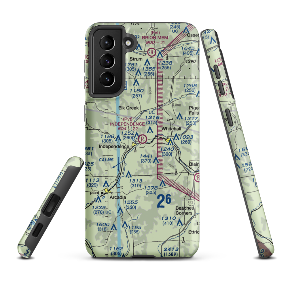 Independence Airport (5WI6) VFR Sectional Samsung Phone Case Samsung Galaxy S21 Plus model shown