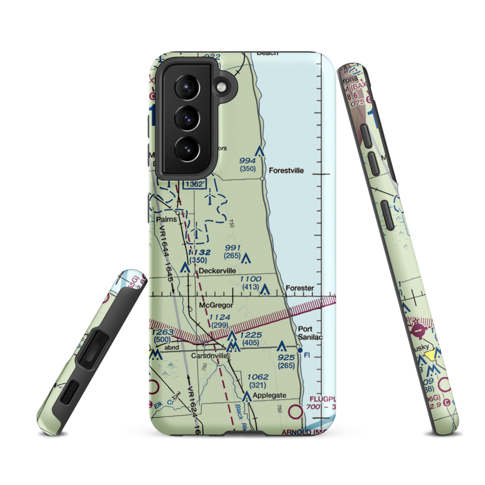Indian Creek Ranch Airport (56G) VFR Sectional Samsung Phone Case Samsung Galaxy S21 FE model shown