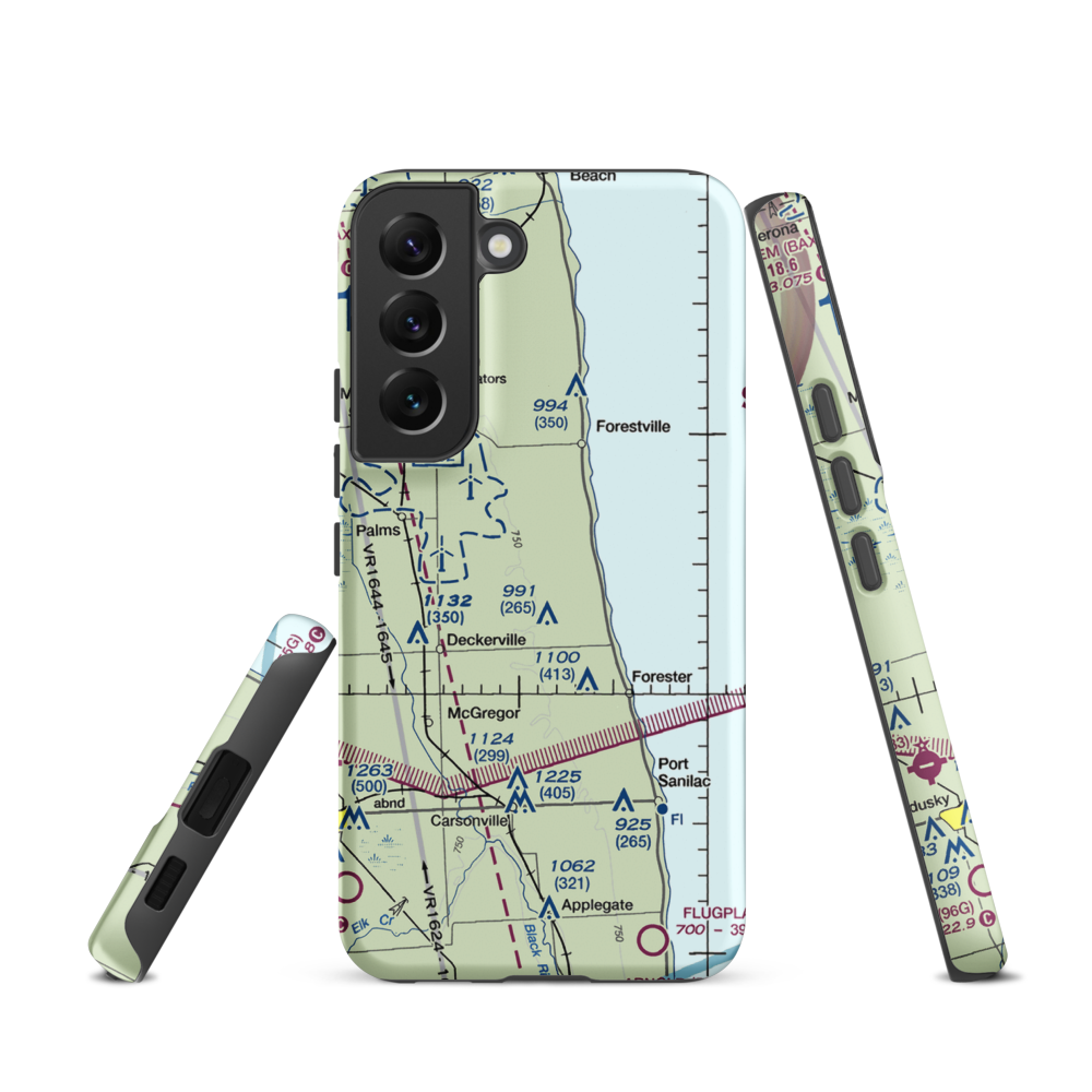 Indian Creek Ranch Airport (56G) VFR Sectional Samsung Phone Case Samsung Galaxy S22 model shown