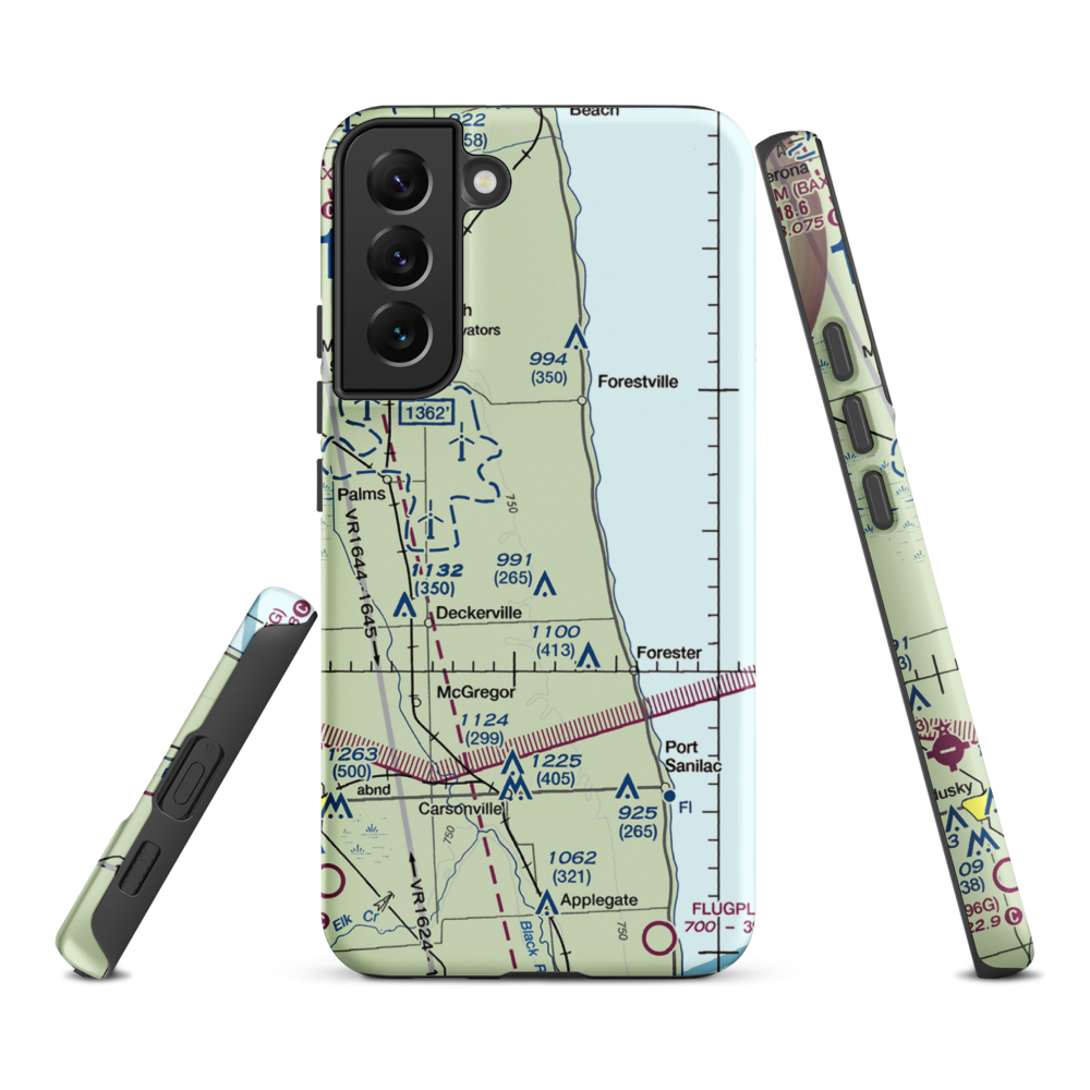 Indian Creek Ranch Airport (56G) VFR Sectional Samsung Phone Case Samsung Galaxy S22 Plus model shown