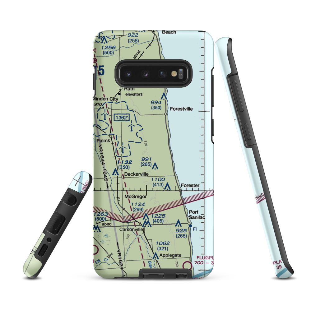 Indian Creek Ranch Airport (56G) VFR Sectional Samsung Phone Case Samsung Galaxy S10 Plus model shown