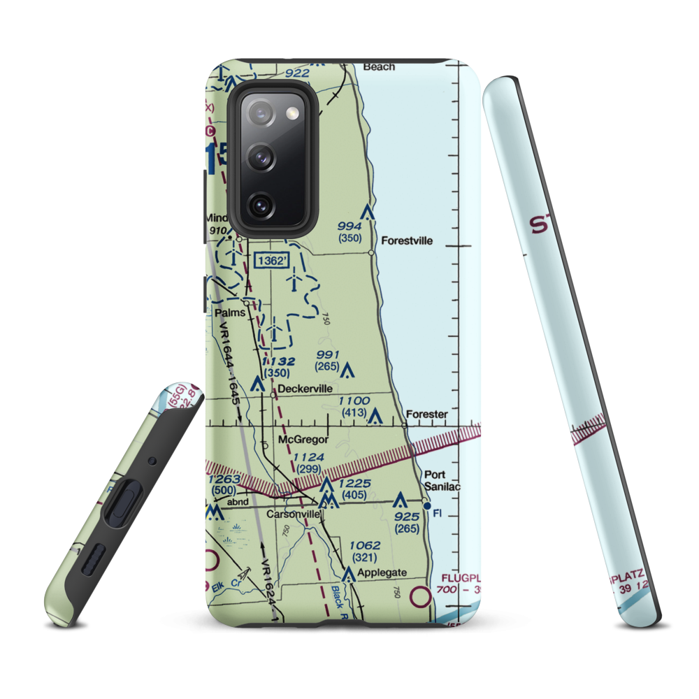 Indian Creek Ranch Airport (56G) VFR Sectional Samsung Phone Case Samsung Galaxy S20 FE model shown